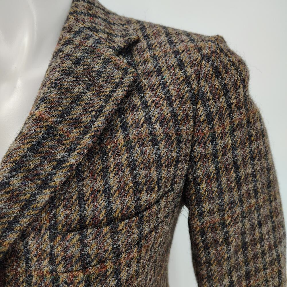 Vintage Polo Ralph Lauren Wool Tweed Blazer Suede Elbow Patch 16 Fits like XS/S - Picture 16 of 16
